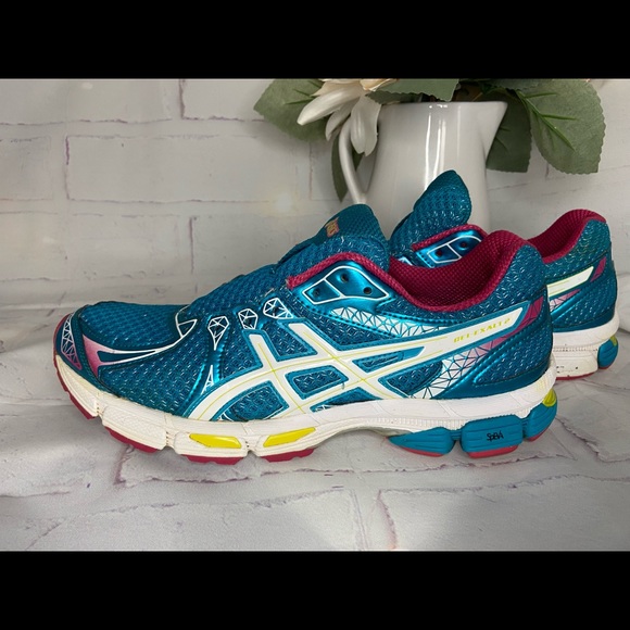 Asics Gel Exalt 2 Running Shoe Sneaker Women 9 Lightning Blue Pink Raspberry - Picture 2 of 7